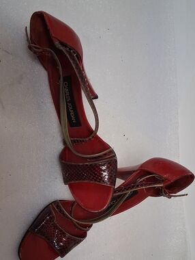 Charles Jourdan Red Strappy High Heel Sandals